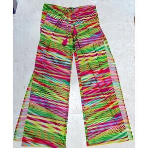 BECCA Rebecca Virtue HAREM PANTS split sides relaxed fit L